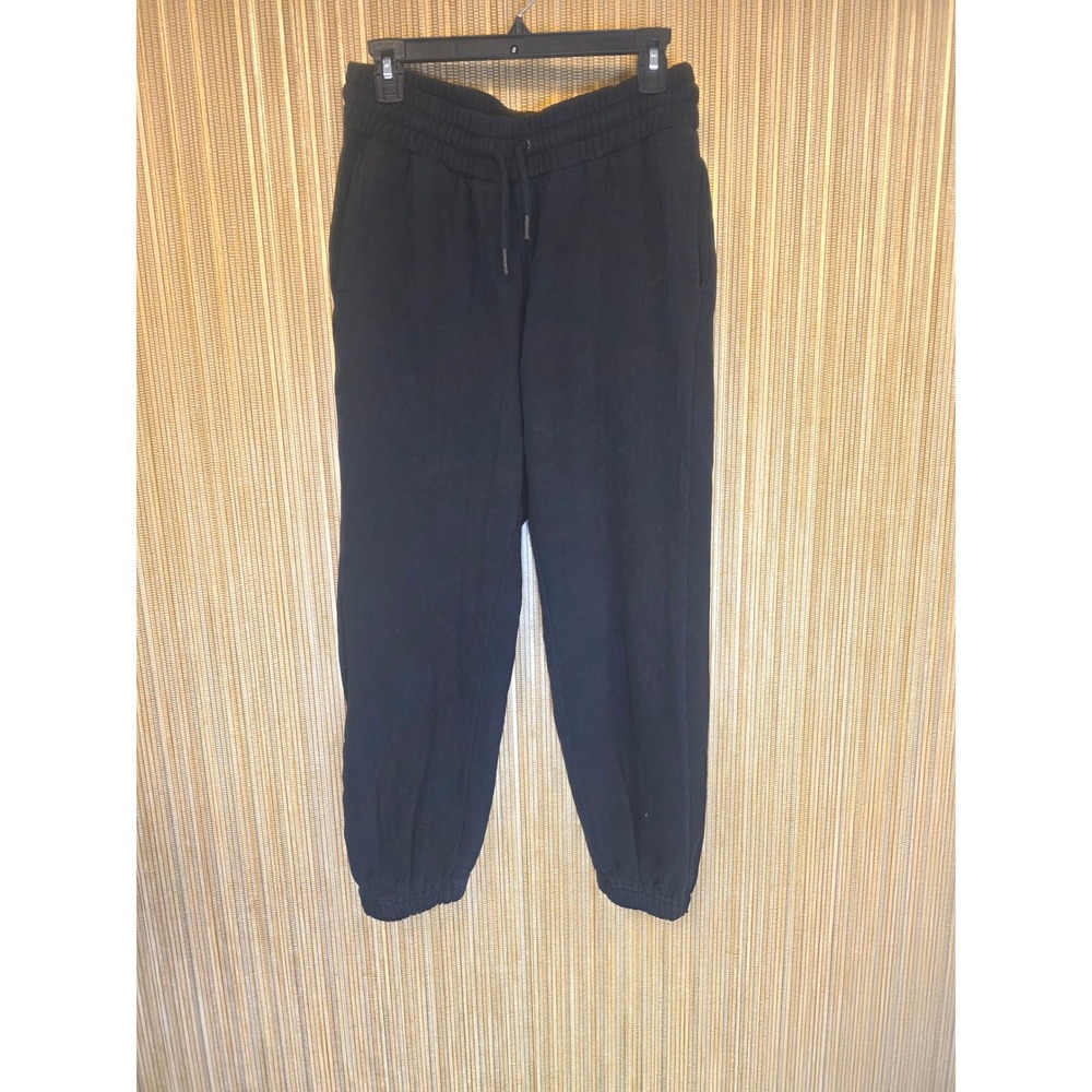Quince Black 100% Organic Cotton Fleece Joggers Sweatpants Women's SzSmall